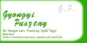 gyongyi pusztay business card